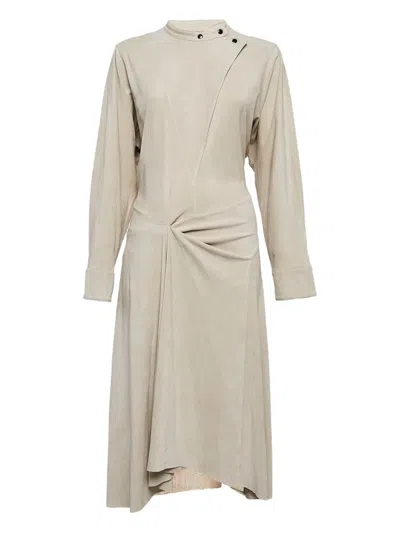 Pre-owned Isabel Marant Vintage Asymmetrical Midi Dress In Neutral