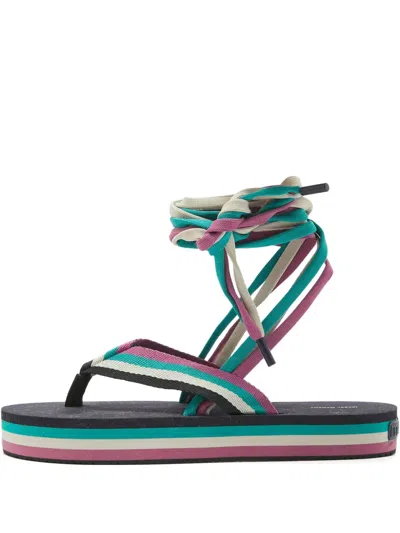 Pre-owned Isabel Marant Vintage Canvas Sandals In Black