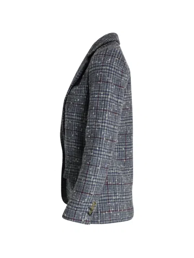 Pre-owned Isabel Marant Vintage Checked Bouclé Blazer In Blue
