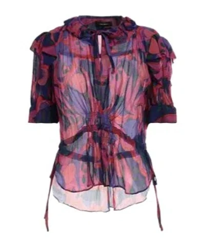 Isabel Marant Vintage Color-block Printed Short Sleeve T-shirt In Multi