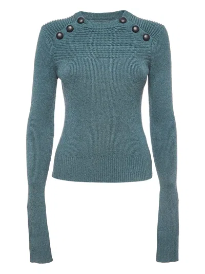 Pre-owned Isabel Marant Vintage Cotton Blend Sweater In Green