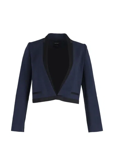 Pre-owned Isabel Marant Vintage Cropped Wool Jacket In Blue