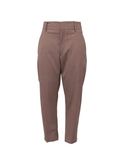 Pre-owned Isabel Marant Vintage Cropped Wool Trousers In Brown