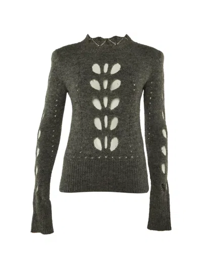 Pre-owned Isabel Marant Vintage Cut-out Detail Knitted Sweater In Gray