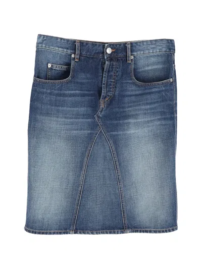 Pre-owned Isabel Marant Vintage Denim Mini Skirt In Blue
