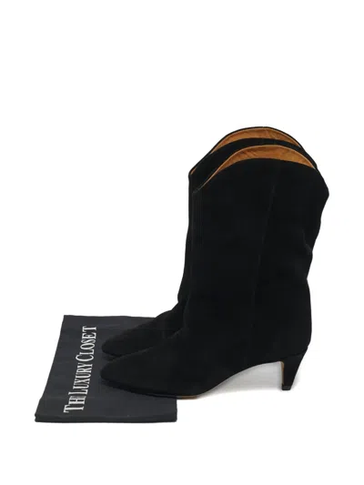 Pre-owned Isabel Marant Vintage Dernee Suede Boots In Black