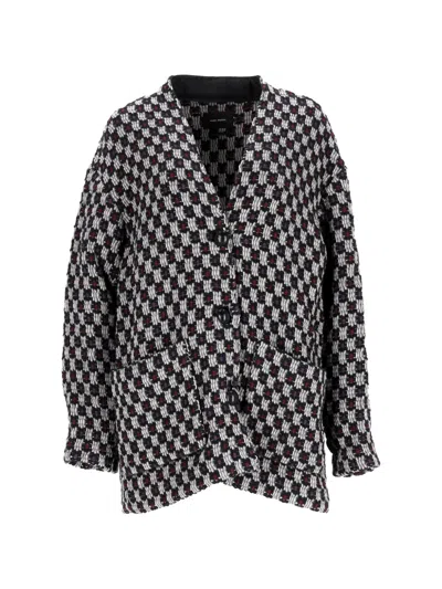 Pre-owned Isabel Marant Vintage Dianeline Woven V-neck Coat In Black