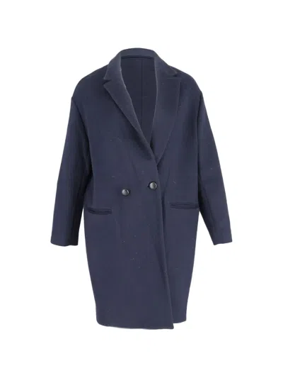 Pre-owned Isabel Marant Vintage Double-breasted Wool Coat In Blue