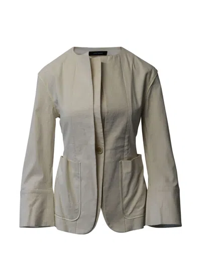 Pre-owned Isabel Marant Vintage Double-lapel Button Jacket In White