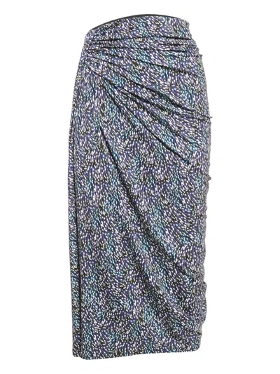 Pre-owned Isabel Marant Vintage Draped Asymmetrical Midi Skirt In Multi
