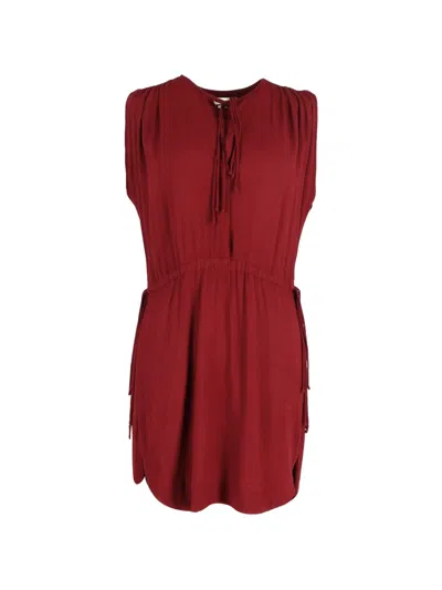 Pre-owned Isabel Marant Vintage Drawstring Tie Mini Dress In Red