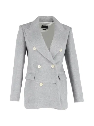 Pre-owned Isabel Marant Vintage Eleyani Double-breasted Blazer In Gray