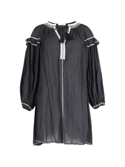 Pre-owned Isabel Marant Vintage Embroidered Dress In Black