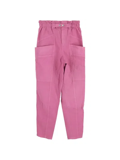 Pre-owned Isabel Marant Vintage Enucie Paperbag-waist Trousers In Pink