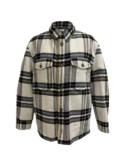 Pre-owned Isabel Marant Vintage Ervey Checked Padded Jacket In Neutral