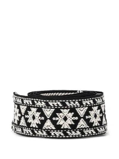 Pre-owned Isabel Marant Vintage Etka Woven Tassel Belt In Black