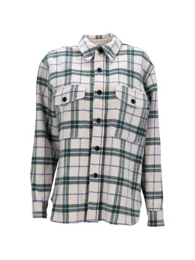 Pre-owned Isabel Marant Vintage Faxon Plaid Button-down Overshirt In Neutral