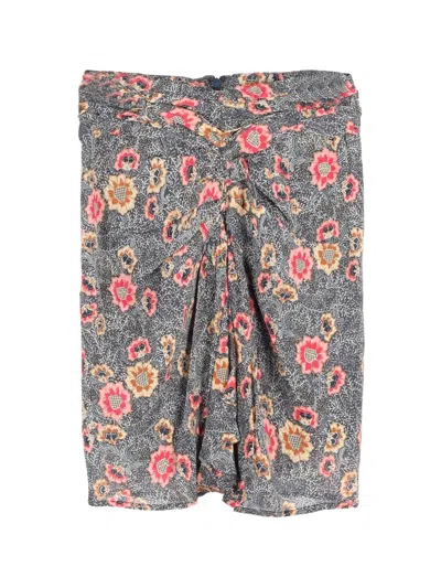 Pre-owned Isabel Marant Vintage Floral-motif Skirt In Blue