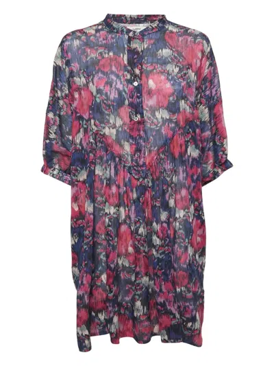 Pre-owned Isabel Marant Vintage Floral-print Cotton Dress In Pink