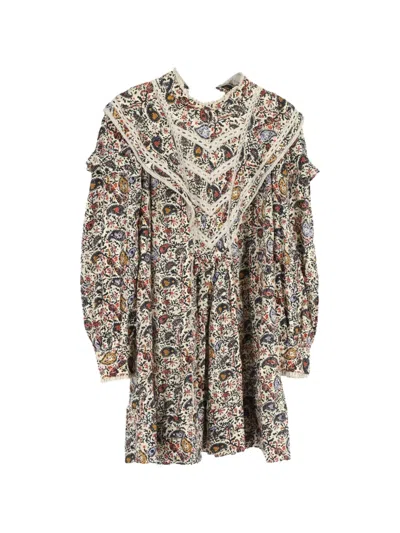 Pre-owned Isabel Marant Vintage Floral-print Mini Dress In Neutral