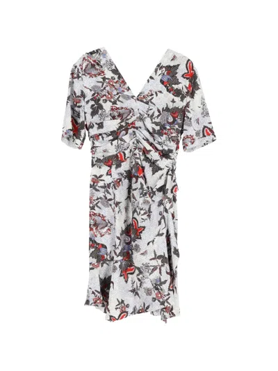 Pre-owned Isabel Marant Vintage Floral-print Mini Dress In White