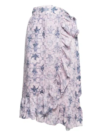 Pre-owned Isabel Marant Vintage Floral-print Skirt In Pink