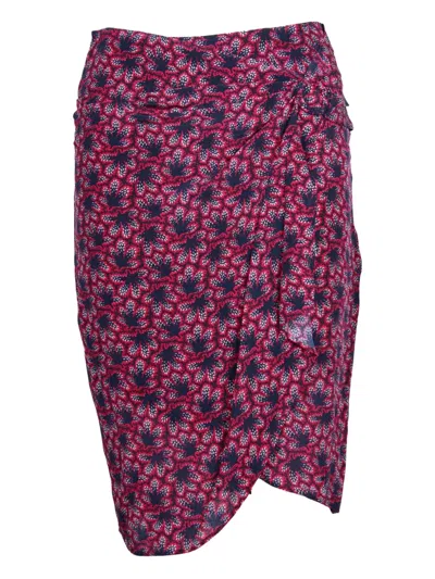 Pre-owned Isabel Marant Vintage Floral-print Wrap Skirt In Pink