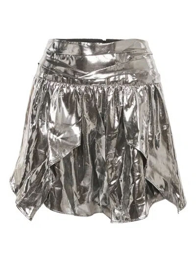 Pre-owned Isabel Marant Vintage Gathered Mini Skirt In Silver