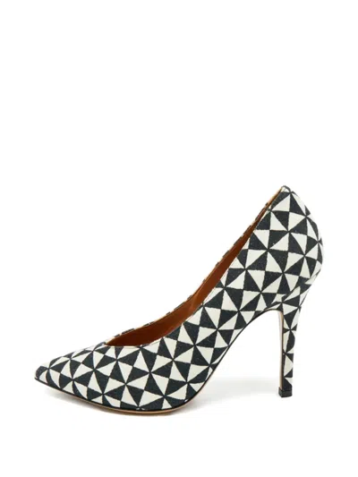 Pre-owned Isabel Marant Vintage Geometric-pattern Pumps In White
