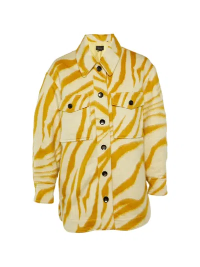 Pre-owned Isabel Marant Vintage Harvey Zebra-print Wool Shirt Jacket In Neutral