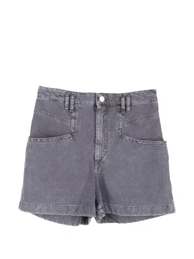 Pre-owned Isabel Marant Vintage High-waisted Denim Shorts In Gray