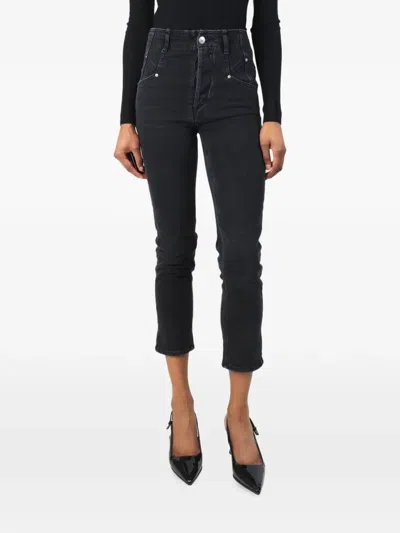 Pre-owned Isabel Marant Vintage High-waisted Slim-fit Jeans In Black