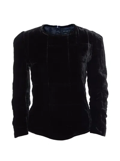 Pre-owned Isabel Marant Vintage Isabel Marant Black Velvet Full Sleeves Top