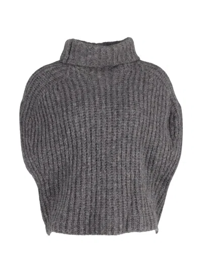 Pre-owned Isabel Marant Vintage Ivy Turtleneck Ribbed Knit Sleeveless Sweater In Gray