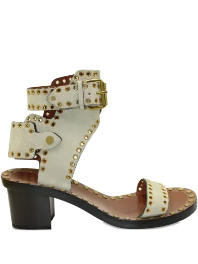 Pre-owned Isabel Marant Vintage Jaeryn Leather Sandals In White