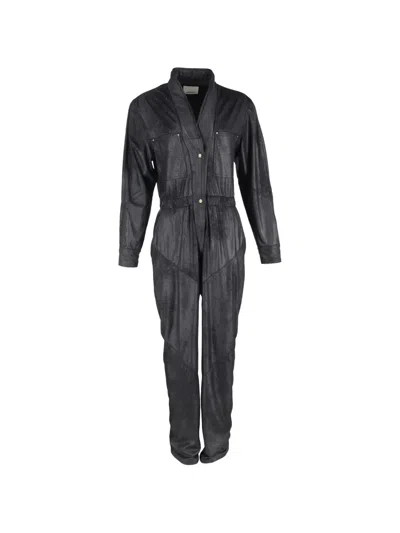 Pre-owned Isabel Marant Vintage Junna Long-sleeve Jumpsuit In Black