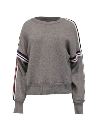 Pre-owned Isabel Marant Vintage Kao Striped-sleeve Sweater In Gray