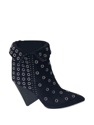 Pre-owned Isabel Marant Vintage Lakky Eyelet Boots In Black