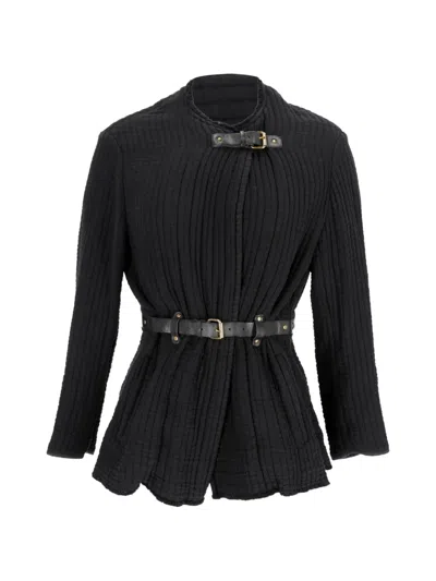 Pre-owned Isabel Marant Vintage Leather-belt Jacket In Black