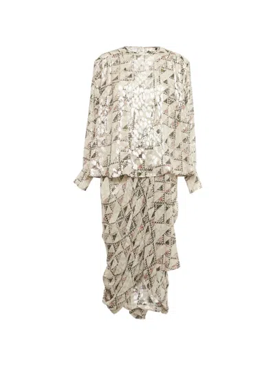 Pre-owned Isabel Marant Vintage Lurex-detail Suit In Gray