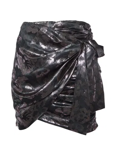 Pre-owned Isabel Marant Vintage Madly Draped Mini Skirt In Black