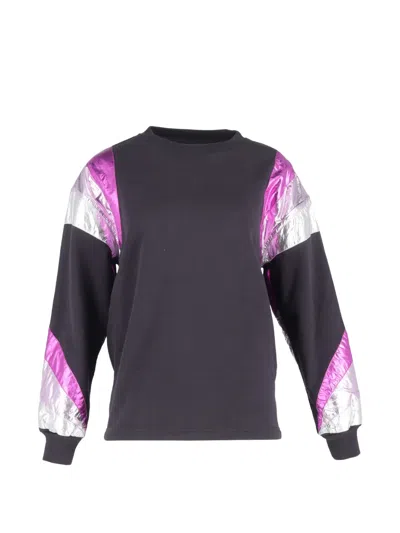 Pre-owned Isabel Marant Vintage Menji Metallic-stripe Sweatshirt In Black