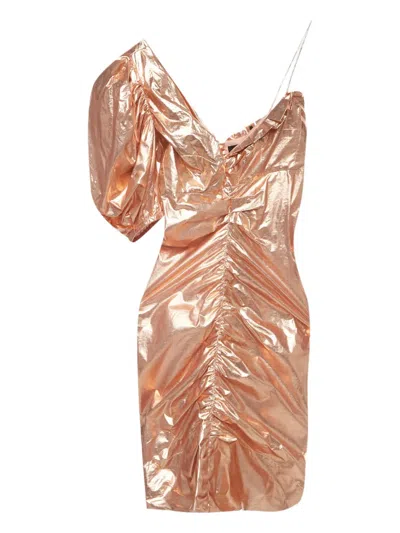 Pre-owned Isabel Marant Vintage One-shoulder Ruched Mini Dress In Pink