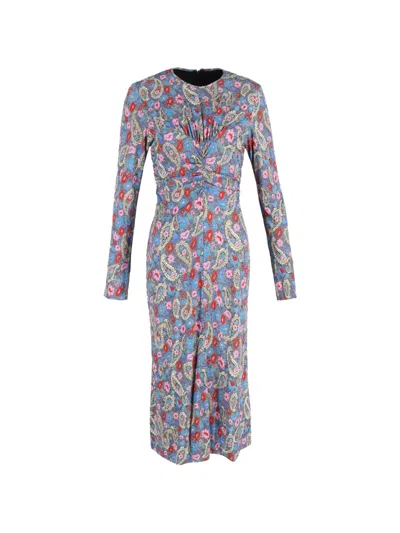 Pre-owned Isabel Marant Vintage Paisley-pattern Midi Dress In Blue