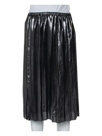 Pre-owned Isabel Marant Vintage  Pleated Metallic Midi Skirt In Black