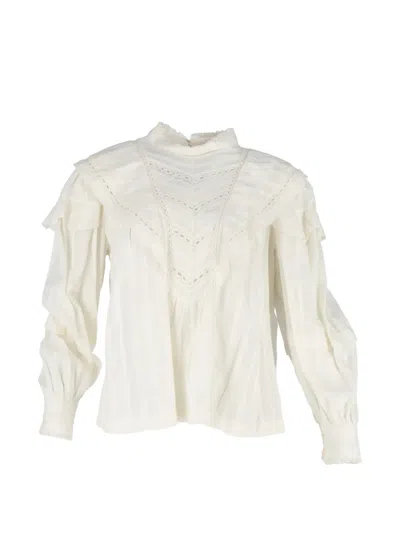 Pre-owned Isabel Marant Vintage Reign Long-sleeve Blouse In White