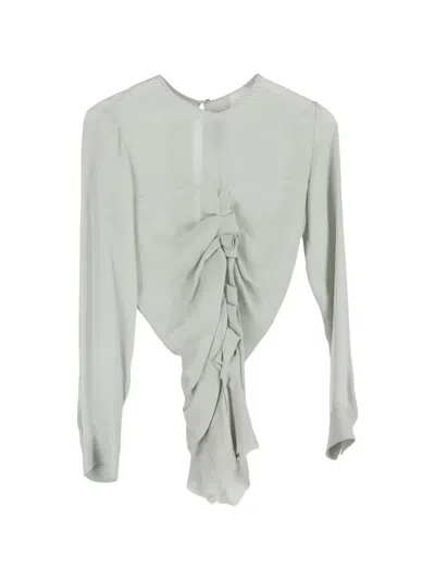 Pre-owned Isabel Marant Vintage Ruched Blouse In Gray