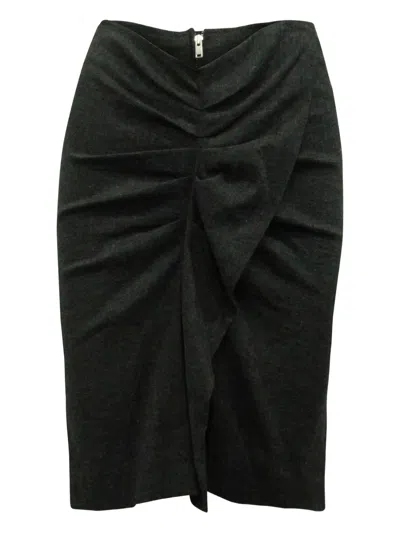 Pre-owned Isabel Marant Vintage Ruched Ruffle-detail Skirt In Gray