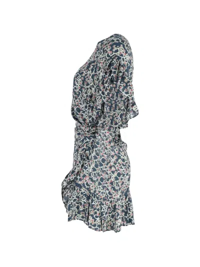 Pre-owned Isabel Marant Vintage Ruffled Mini Dress In Blue