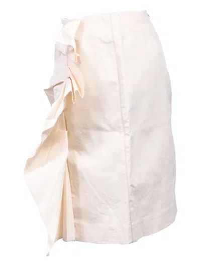 Pre-owned Isabel Marant Vintage Ruffled Mini Skirt In Neutral